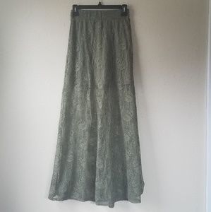 Green Lace Maxi Skirt